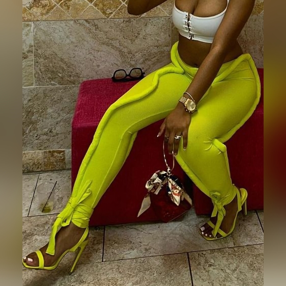 Gently Worn Neon Lime Green Pants